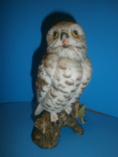   Owl Figurine Pottery Art Angeline Original Hand Painted Bird Porcelain