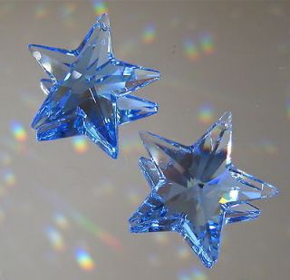 Swarovski Crystal 2 Sapphire Blue Star Prism Ornaments Suncatchers 