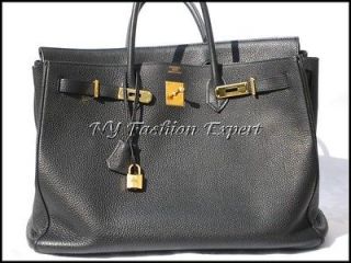 Pre Owned BLACK 40cm Hermes BIRKIN Bag/Gold