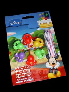   Mickey Mouse Disney Birthday Party Supply Cake w/ Holders Candles m538