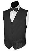 New Mens Tuxedo Vest and Bow Tie BLACK Satin SMALL