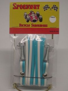   Bicycle Streamers Lt Blue & White w/ Springs for Schwinn and Others
