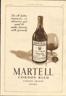 MARTELL CORDON BLEU BRANDY 61 YEAR OLD ADVERT 1951  2570
