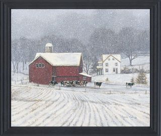 The Home Place,Winter,F​arm,Framed Print,By Bonnie Mohr