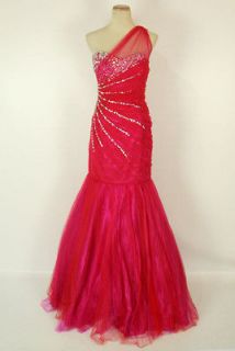 JOVANI 30014 Prom Dress $500 Red/Fuchsia Mermaid Evening Gown 2 NWT 