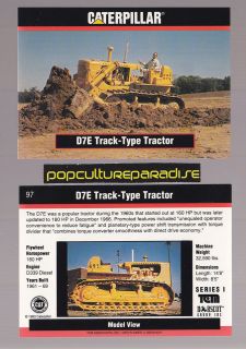 1961 1969 CATERPILLAR D7E TRACK TYPE TRACTOR 1993 Earth Movers CARD