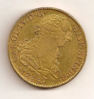   ONZA ORO/GOLD 1789 MEXICO F M CARLOS IV MUY BONITA ESPAÑA/SPAIN