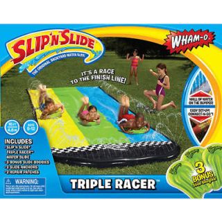   Triple Racer Slip N Slide Water Toy + 3 Bonus Boogie Boards NEW