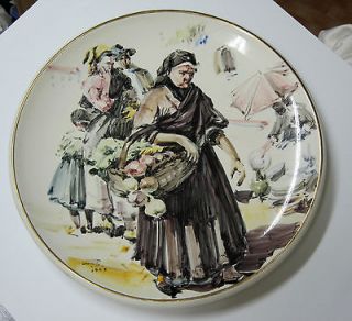 Portugal, Stunning Plate, Hand Painted in Olaria, Alcobaca 1953 