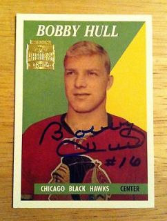 BOBBY HULL 2002 Topps Archives ROOKIE Reprint Hand Signed Autograph 