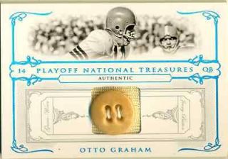 2007 NATIONAL TREASURES OTTO GRAHAM GAME USED JERSEY BUTTON LOGO PATCH 