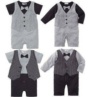 Boy Baby Formal Suit Set Romper Pants 0 18M Onepiece Jumpsuit Cotton 