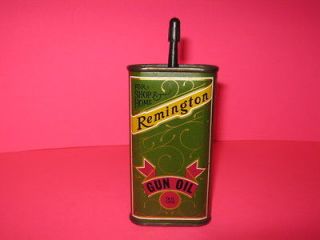 Vintage Remington Firearms Gun Oil Advertising Metal Tin Oiler Can 