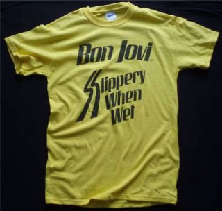 Bon Jovi t shirt vtg style slippery when wet short/long Tall mens 
