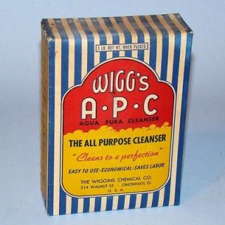 Vintage NOS Wiggs Aqua Pura Cleanser All Purpose Cleanser Box 