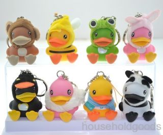 cute B.Duck as Different Animals Keychain phone strap rubber duck toys