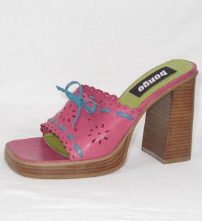 Bongo Womens Pink & Blue High Heels Sandals Shoes Sz. 9 M