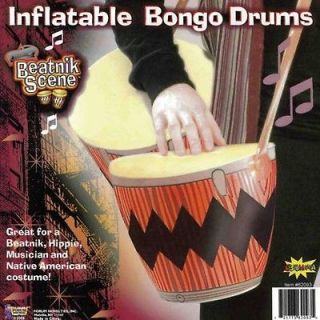 Beatnik Hip inflatable Bongo Drums Prop 1960 Jazz hippie Halloween 