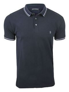 Mens FCUK/ French Connection Polo T Shirt Twin Tipped Darkest Blue