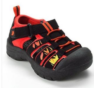 BOYS JUMPING BEANS SHOES Sport Sandals BLACK/RED MSRP$34.99 MULTI 