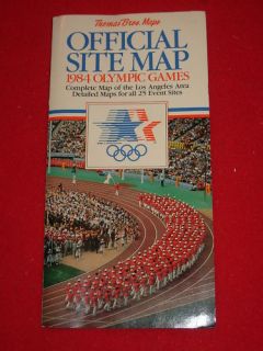 1984 Official Summer Olympics Los Angeles Site Map