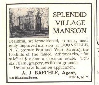 1907 lg b ad boonville new york corner post and west streets mansion 
