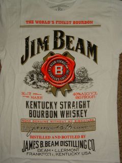 Jim Beam Kentucky Straight Bourbon Whiskey White T Shirt