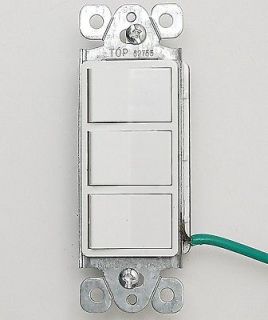 Decorator Triple Switch Single Pole Stack Rocker Switch 15A 120 277V 