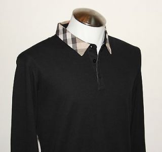 Authentic BURBERRY BRIT Mens T shirt Polo Black Size XS,M,L Long 