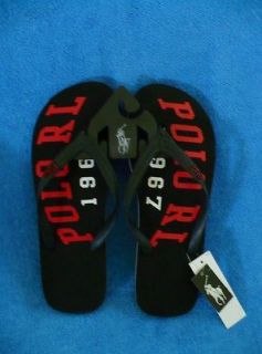 Ralph Lauren POLO Black Flip Flops Sandals w/Tags Mens Size 11 NEW