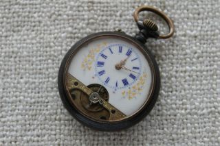   HEBDOMAS 8 DAYS Gun Metal Swiss Pocket Watch c.1890 ULTRA RARE