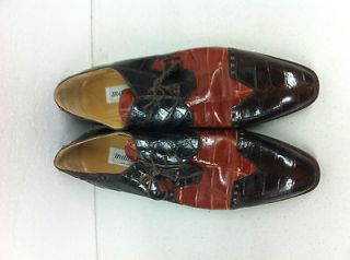 Mauri Genuine Alligator Shoes   Rust/Brown
