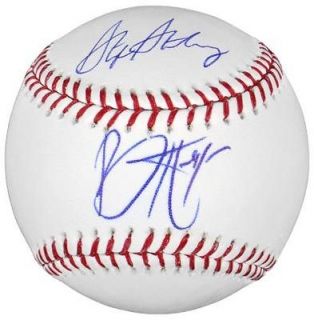 Stephen Strasburg & Bryce Harper Autographed Baseball   PSA/DNA 
