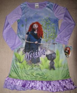 Disneys BRAVE Merida Nightgown Lilac L/S Pajamas Gown sz 6/6x