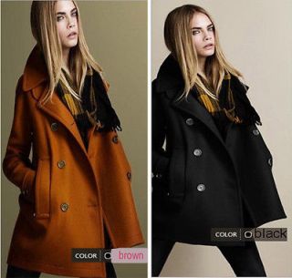   Style Womens Wool Blend Coat Cashmere Overcoat Double Breasted