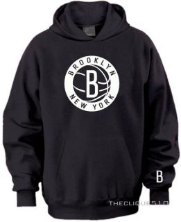 Brooklyn Nets Fan Hoodie Sweater BLACK New York 2012 New Jersey Jay Z 
