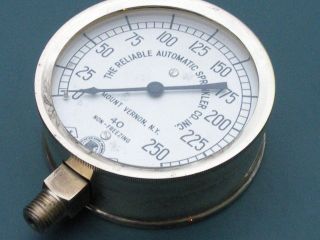 Antique/vtg Solid Brass Moto Meter Fire Sprinkler Gauge Reliable sn 