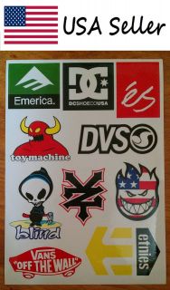 A4 size 10pcs sticker (SS3) Emerica DC es Blind zooyork spitfire vans 