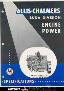 1956 Allis Chalmers Buda Model 6DA 273 Diesel Engine Brochure