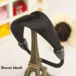Brown Black Korean Simulation Pigtail Hair Wig Cannabis Hair Ring Rope 