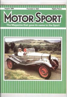   magazine 8/84 feat. British GP, 5 Turbo 2, Brian Lister, Detroit GP