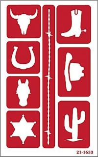 Over n Over Reusable Glass Etching Stencil ~ Western