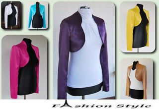   Satin Bolero Shrug Jacket Stole Long Sleeves UK Size 6 28 (BRIGITTE
