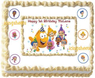 Bubble Guppies Party 1/2 sheet kit Frosting Edible Icing sheet Cake 