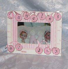 Bundles of Joy Picture Frame; Pink; Twins