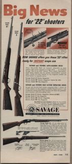 1954 Vintage Ad Savage Model 5 and Stevens Model 87 .22 Rifles
