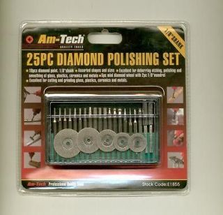 25PC Micro Diamond Burr Cutting Set Fit Dremel Engraver
