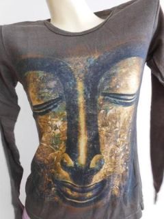 Buddha Image face Woman Retro tattoo t shirt S w16