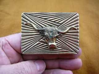 steer 1) LONGHORN STEER horns BULL COW brass pin pendant BULLS