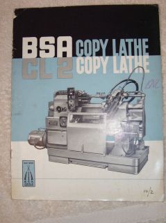 Vtg BSA/B.S.A Tools Catalog~CL2 Copy Lathe~Machine